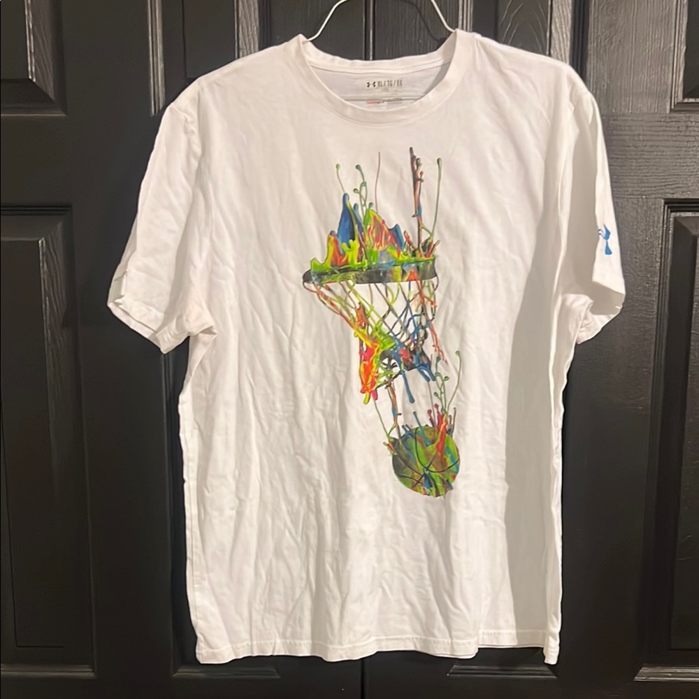 Under Armour White T-Shirt with Colorful Graphic